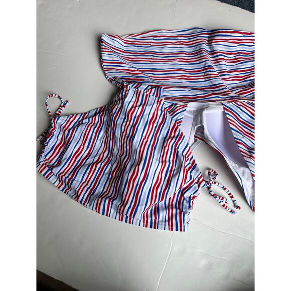 Ulla Popken Scribbled Stripes Two Piece Tankini Set - Picture 8 of 10